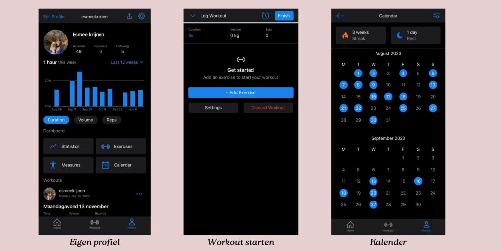 Sport app Hevy 